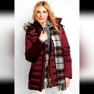 ISO Lands End  Burgundy Shimmer Down Parka Medium